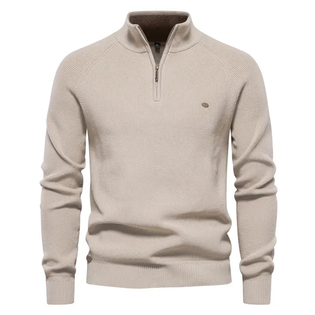 Zenviro Luxe Gebreide Zip-Up Heren Trui