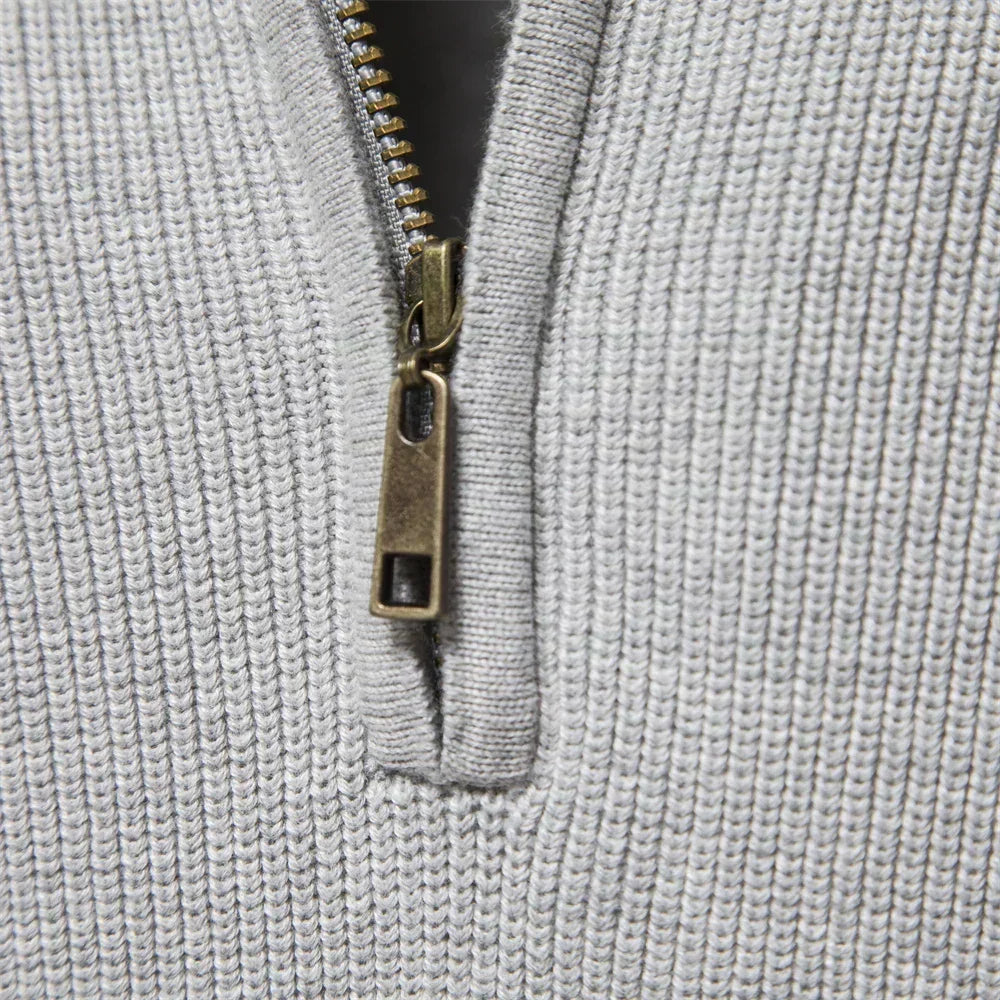 Zenviro Luxe Gebreide Zip-Up Heren Trui