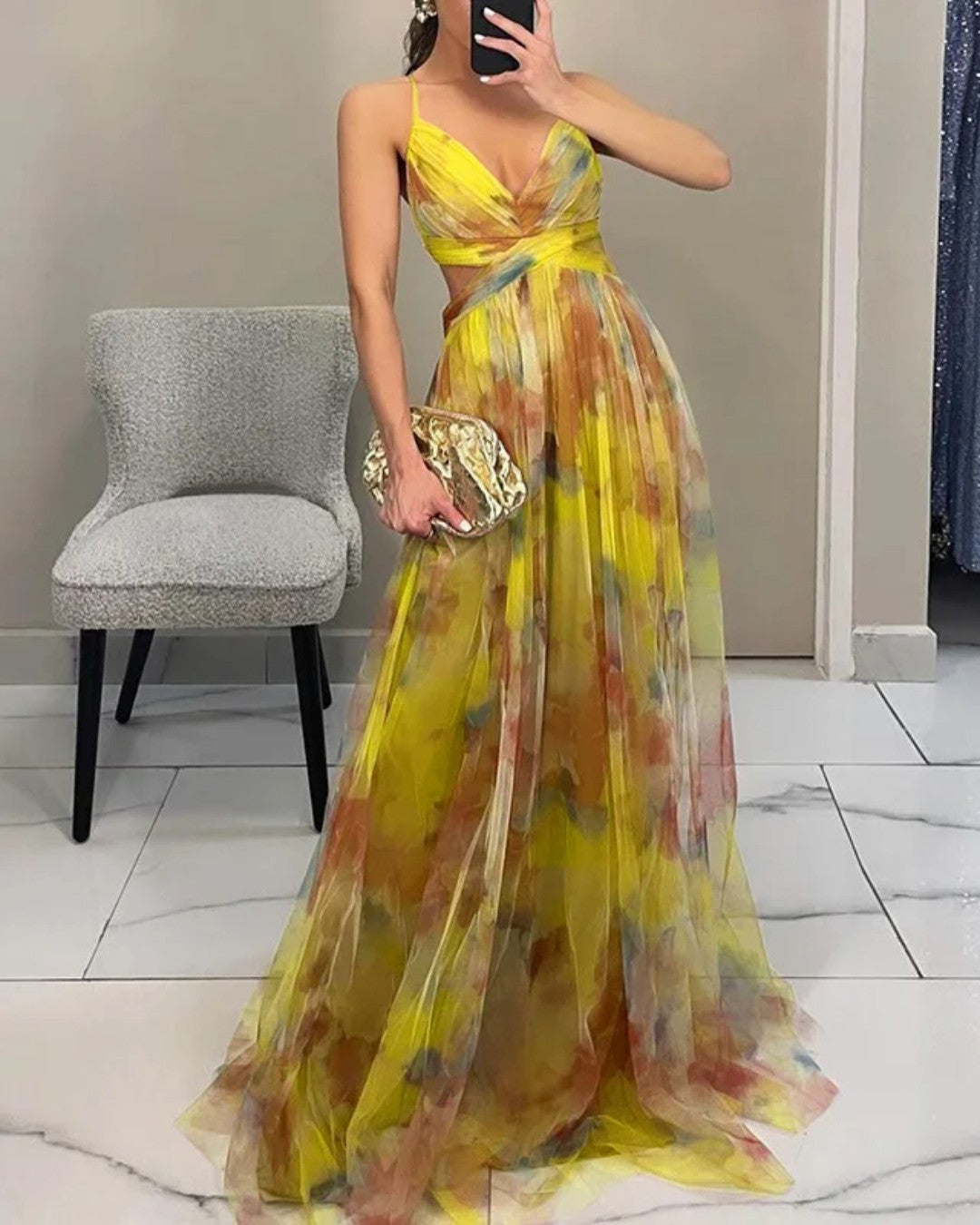 Roselle Luxe Maxi Jurk met Bloemenprint