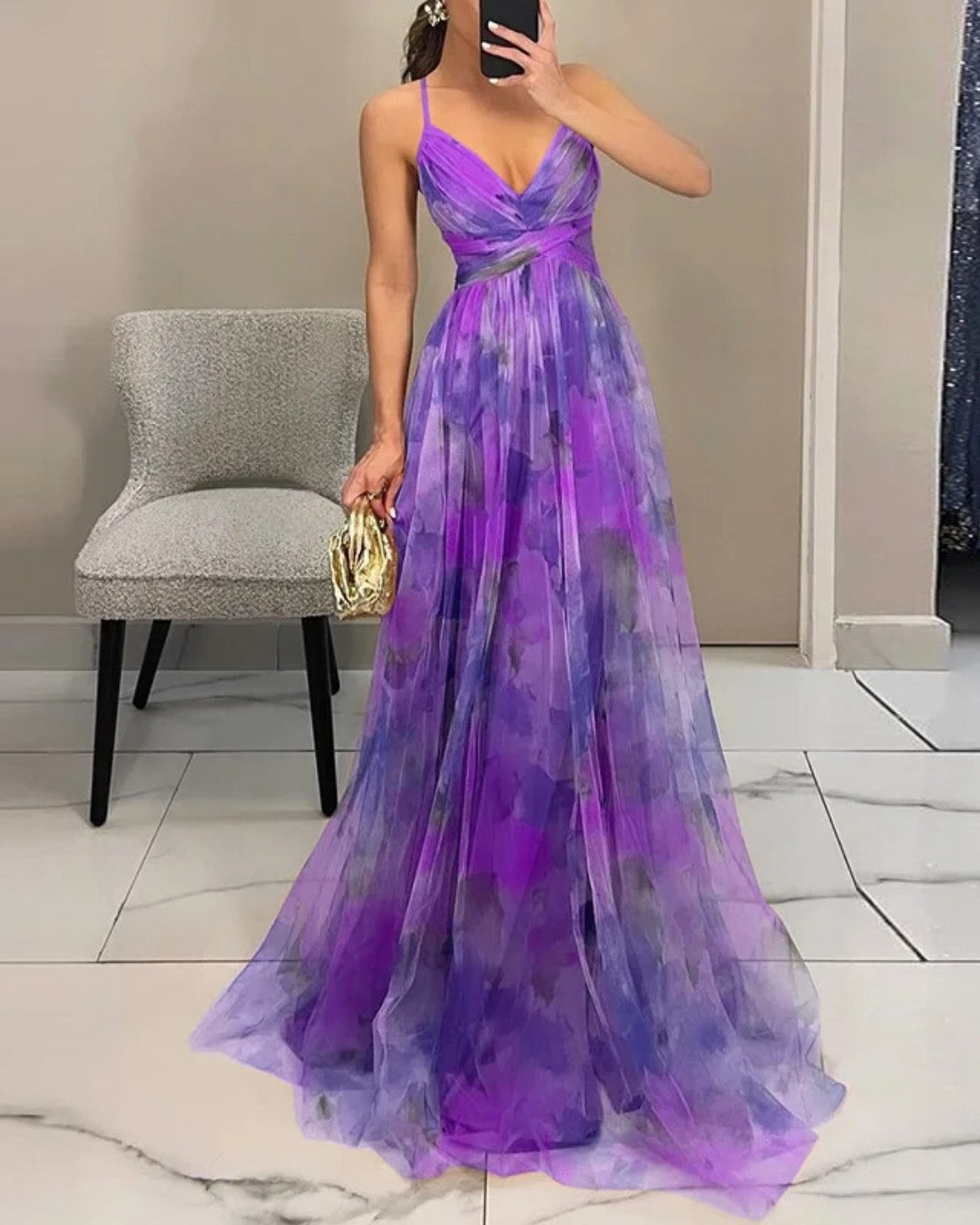 Roselle Luxe Maxi Jurk met Bloemenprint