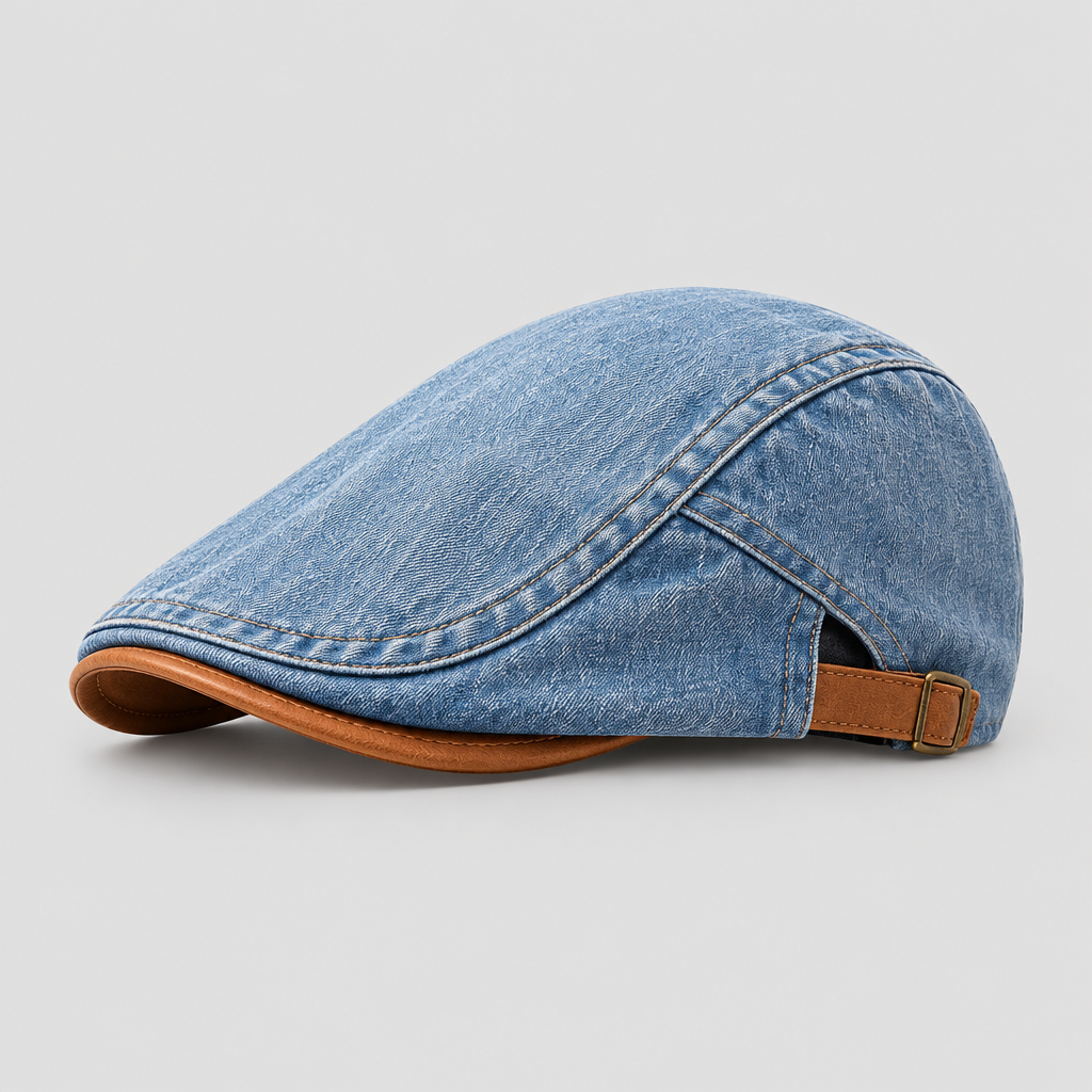 Heren Vintage Denim Flat Cap