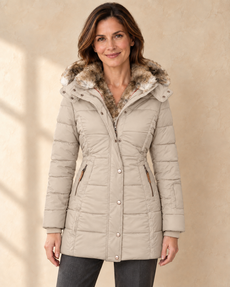 Dames Winterjas met Faux Fur Capuchon