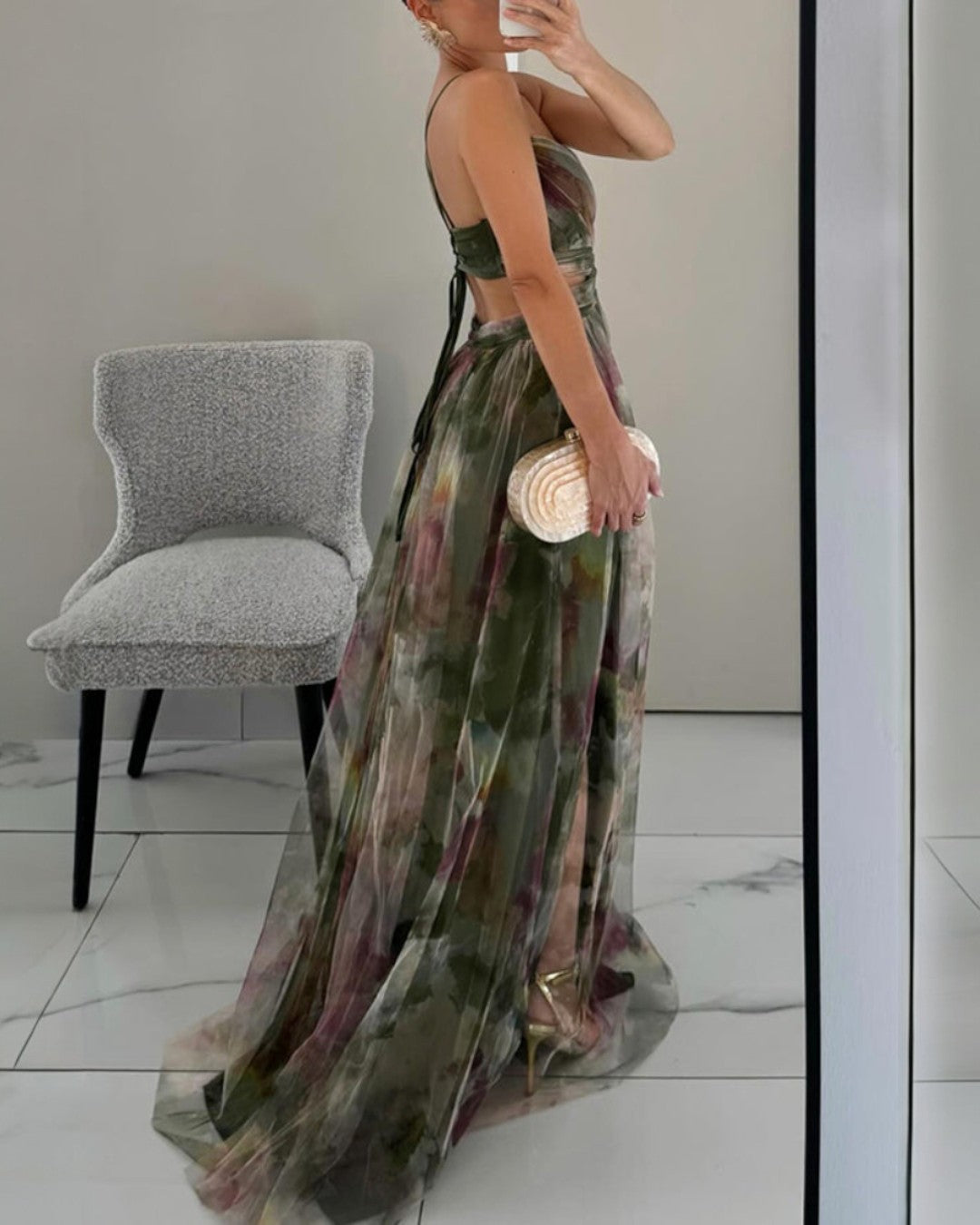 Roselle Luxe Maxi Jurk met Bloemenprint