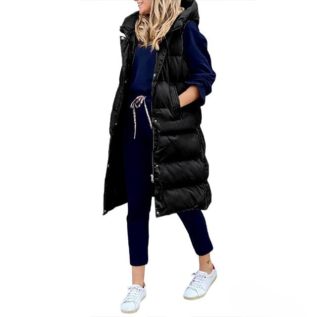 Mouwloze Lange Winterjas Dames | Jolie