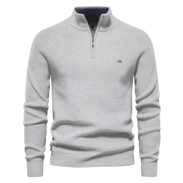 Zenviro Luxe Gebreide Zip-Up Heren Trui