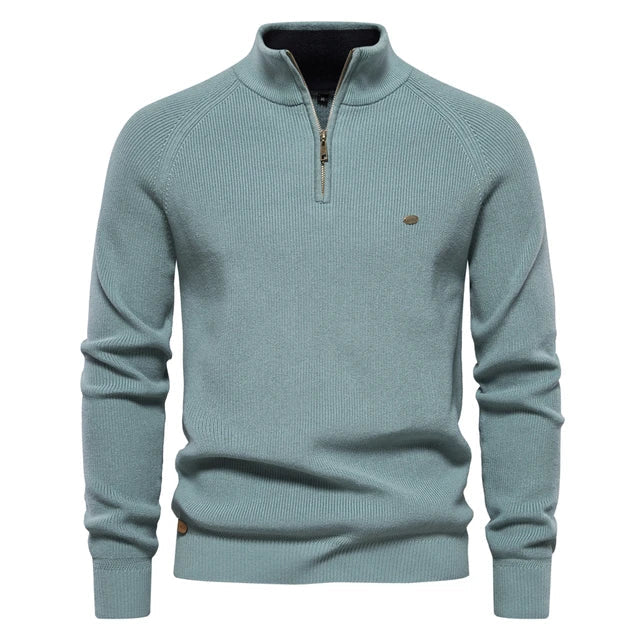 Zenviro Luxe Gebreide Zip-Up Heren Trui
