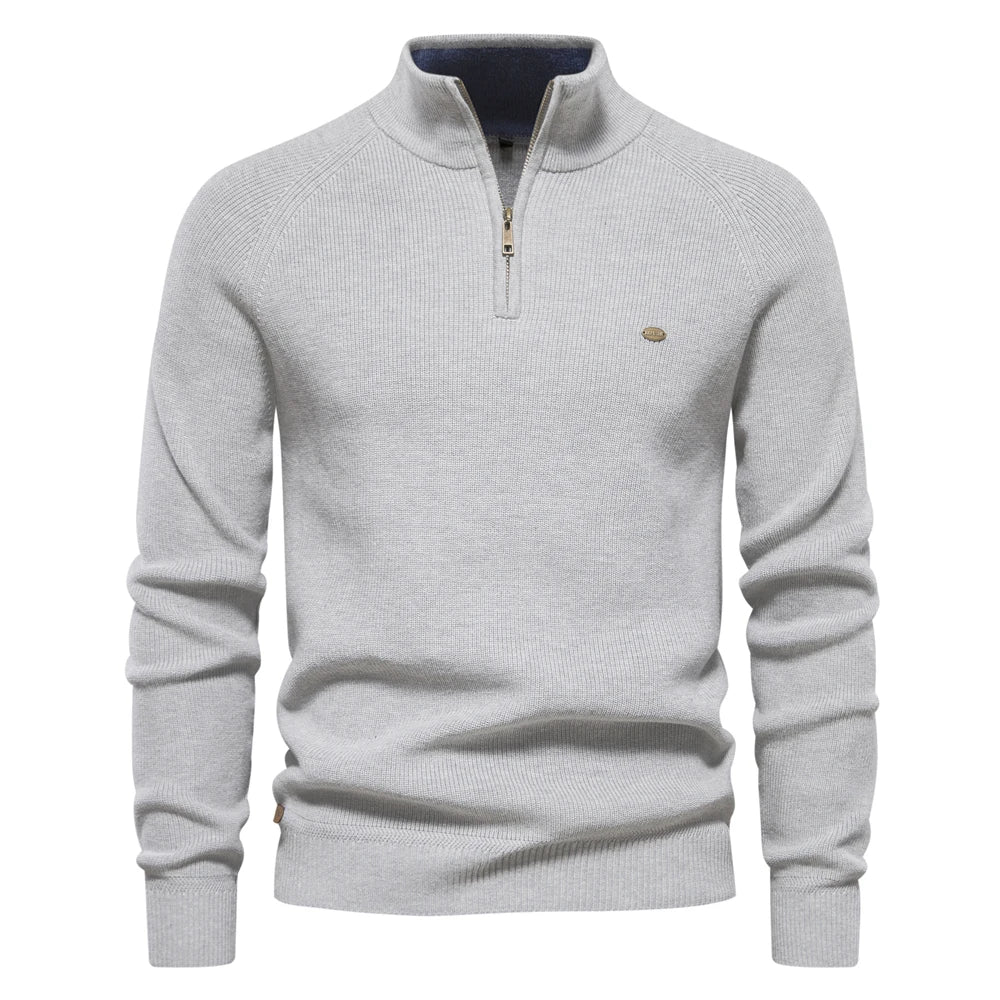 Zenviro Luxe Gebreide Zip-Up Heren Trui