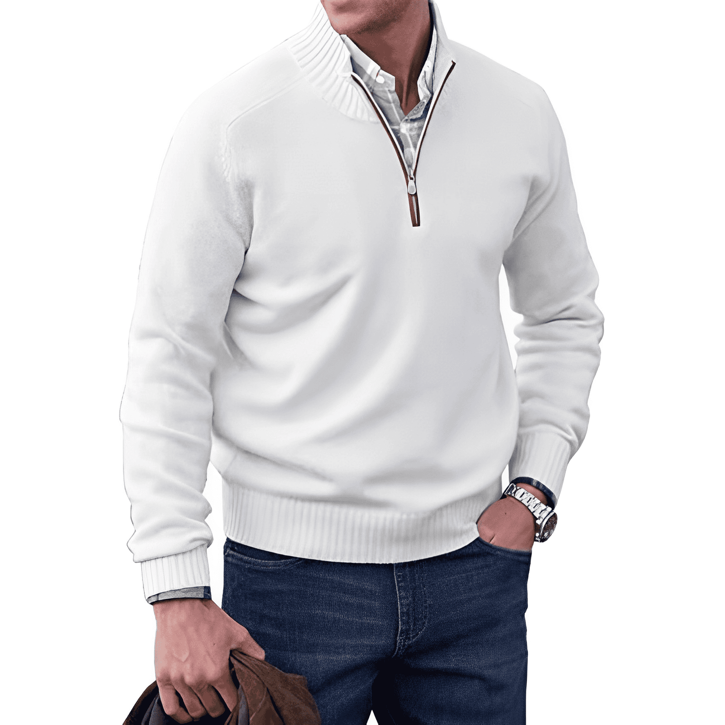 Sebastiaan | Half zip sweater voor heren