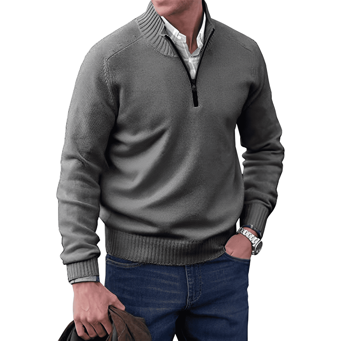 Sebastiaan | Half zip sweater voor heren