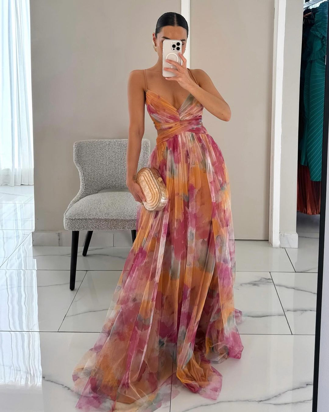 Roselle Luxe Maxi Jurk met Bloemenprint
