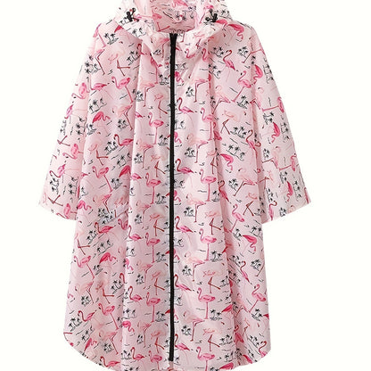 Flamingo regenponcho met capuchon | Lisa