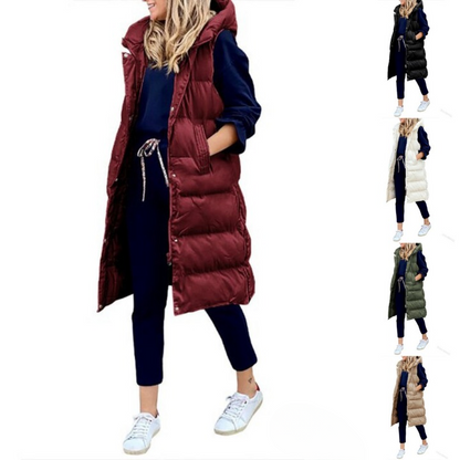 Mouwloze Lange Winterjas Dames | Jolie