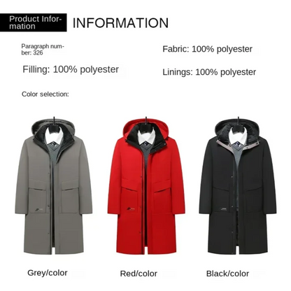 Herenparka lange winterjas met capuchon | Tuur