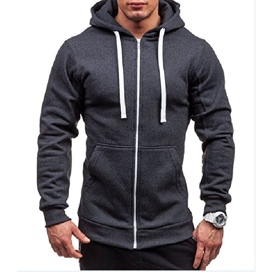 Winddichte heren hoodie met rits in fleece | Stijn