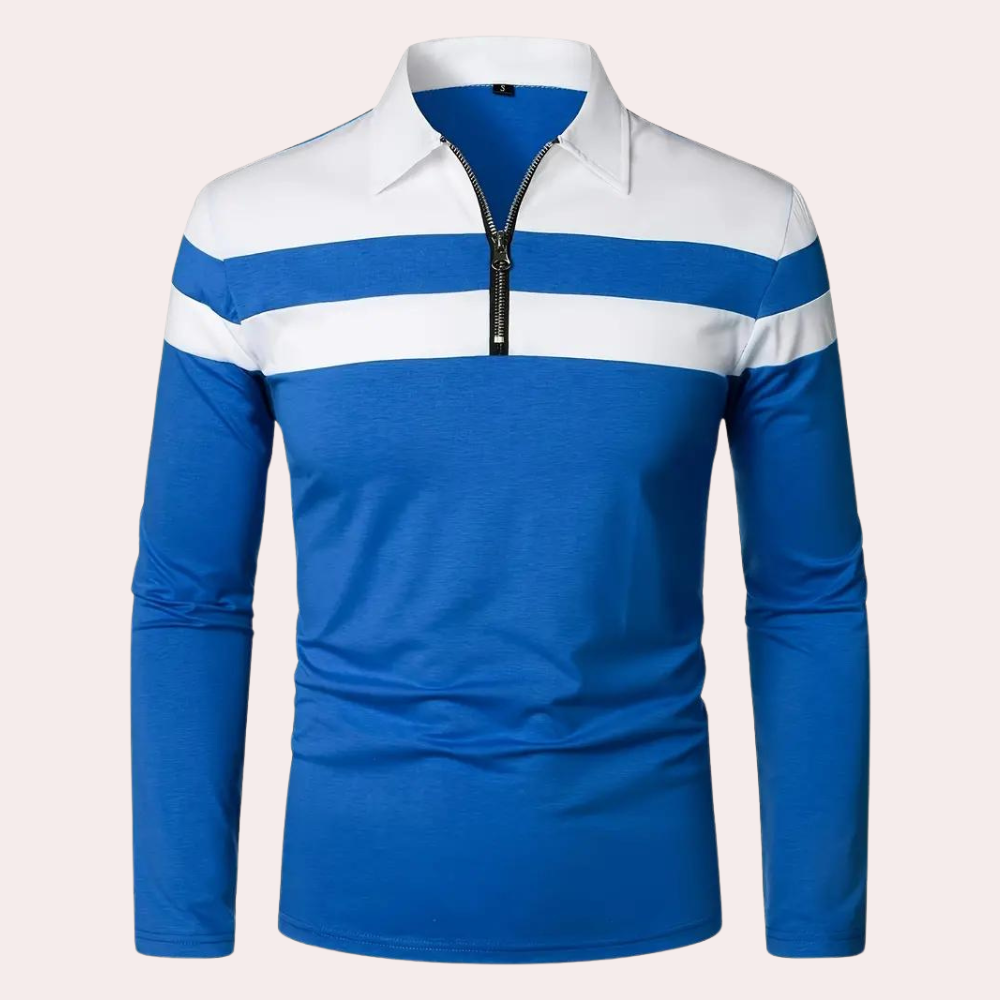 Comfortabel poloshirt met rits voor heren | Cor