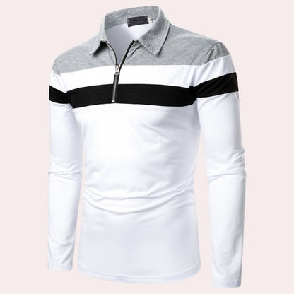 Comfortabel poloshirt met rits voor heren | Cor