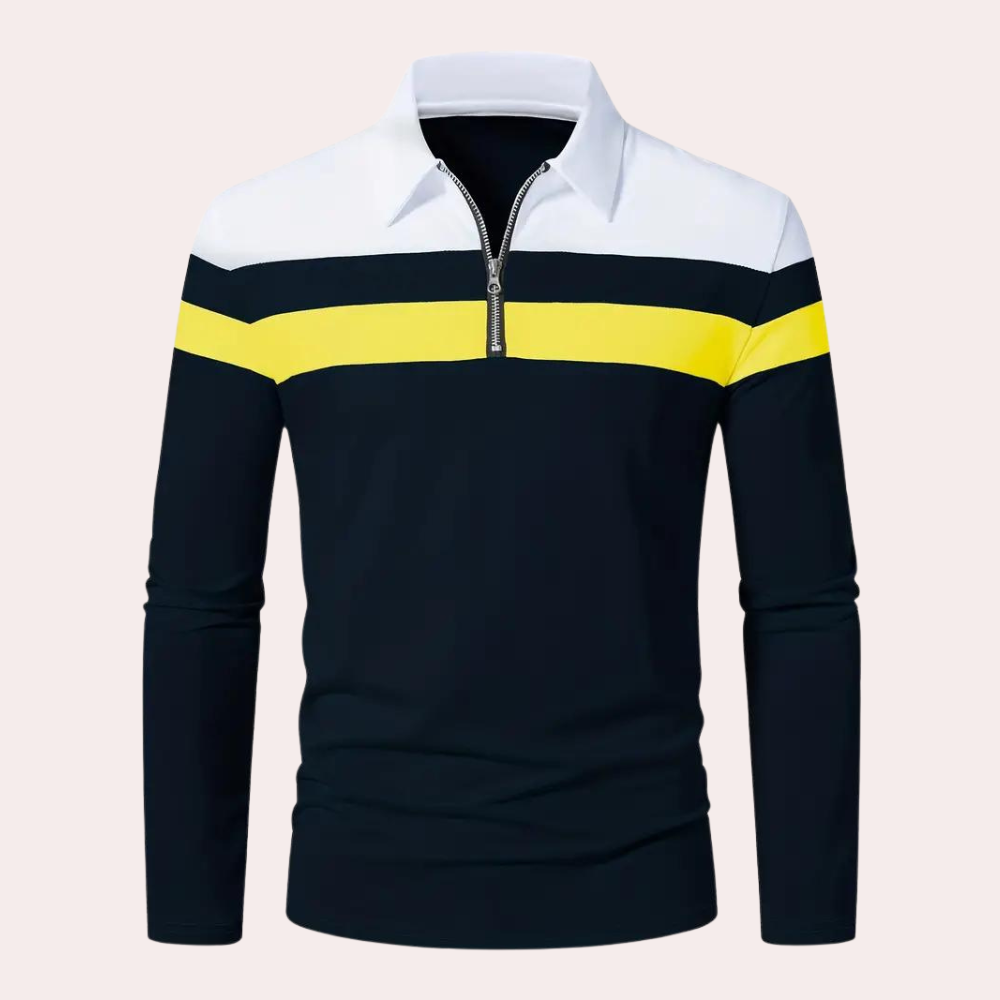 Comfortabel poloshirt met rits voor heren | Cor