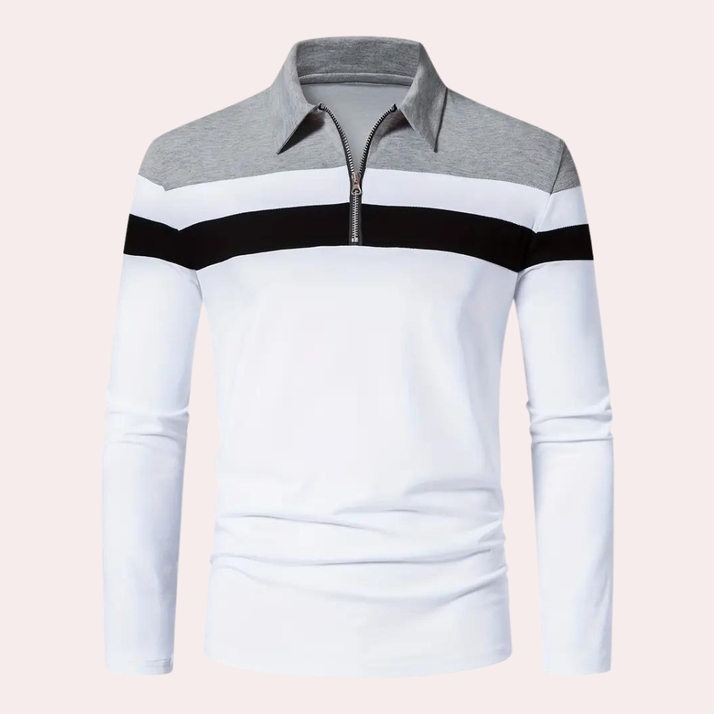 Comfortabel poloshirt met rits voor heren | Cor