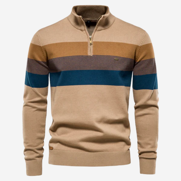 Heren Retro Sweater met Colorblock Strepen