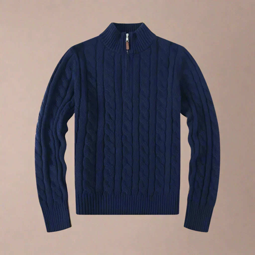 Luxe cable knit trui voor heren | Giel