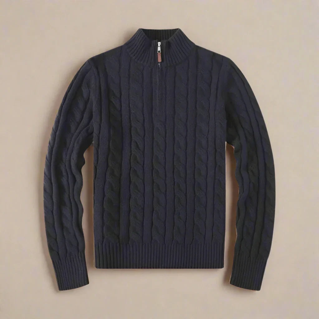 Luxe cable knit trui voor heren | Giel