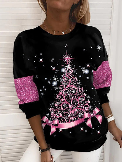 Kersttrui met glitter en kerstboom voor dames | Irene