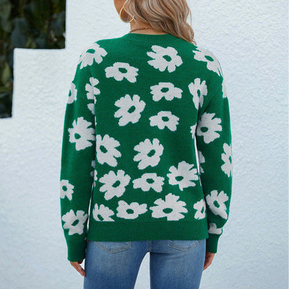 Casual gebreide bloemen trui | Anastasia