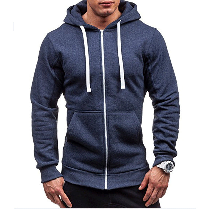 Winddichte heren hoodie met rits in fleece | Stijn