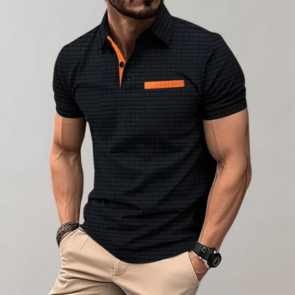 Fabrizio | Casual polo met geruit motief