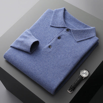 Poloshirt met knopen 100% kasjmier | Noud