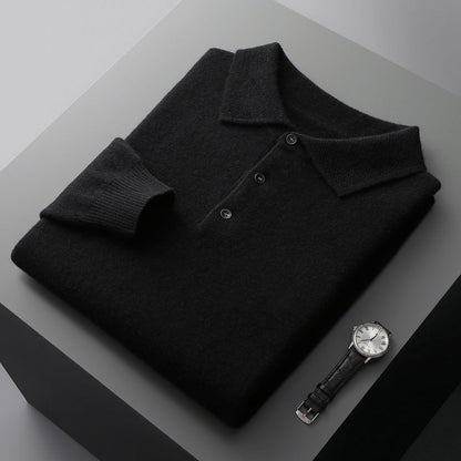 Poloshirt met knopen 100% kasjmier | Noud