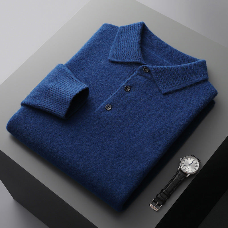 Poloshirt met knopen 100% kasjmier | Noud