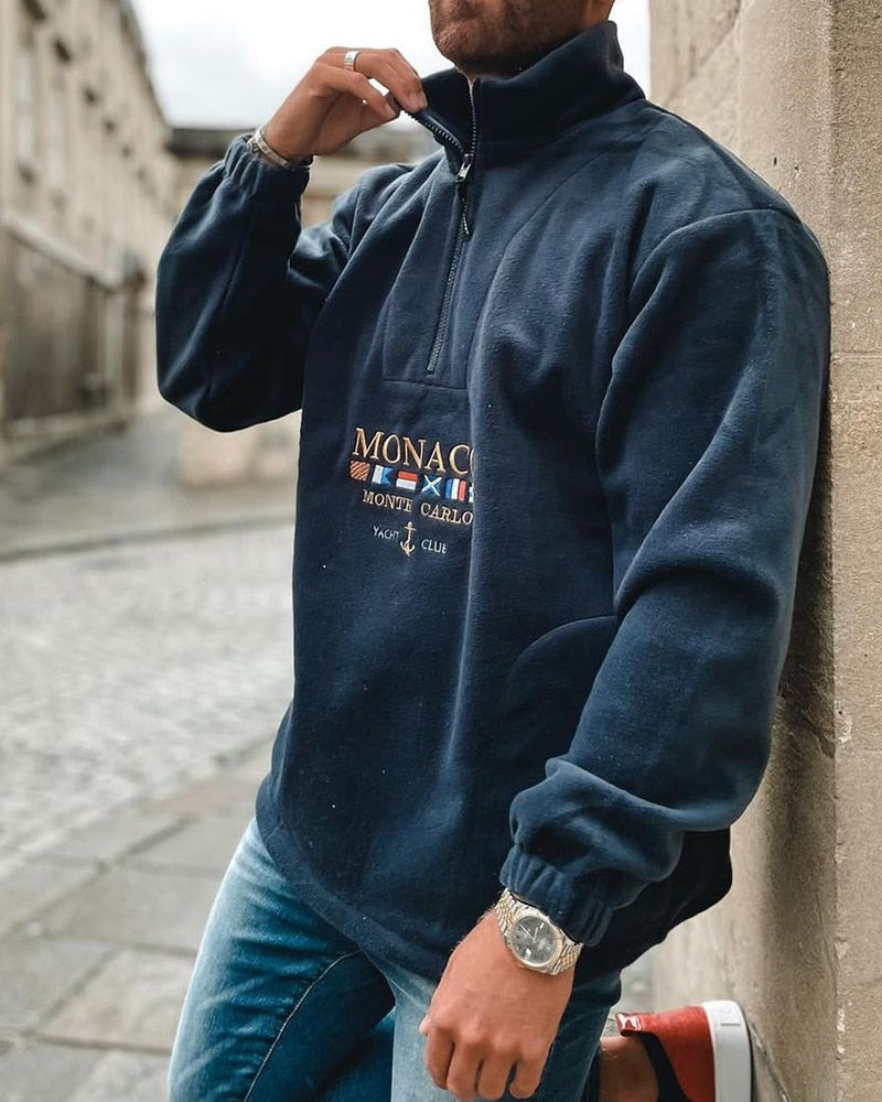 Edouard | Old money Monaco yacht club halfzip sweater