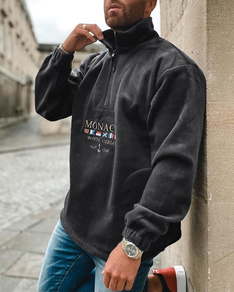 Edouard | Old money Monaco yacht club halfzip sweater