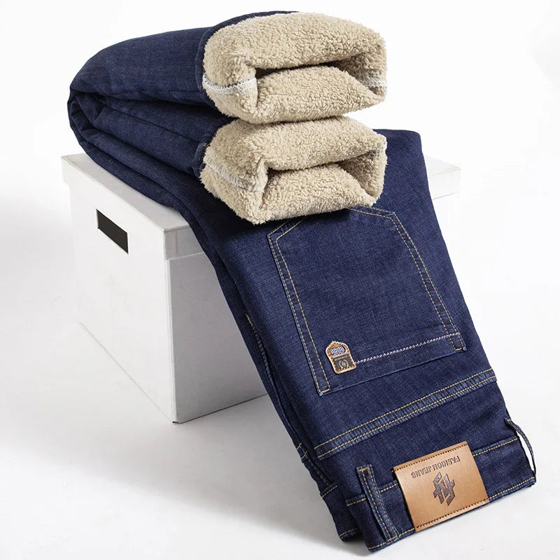 Denim herenjeans met fleecevoering | Olivier