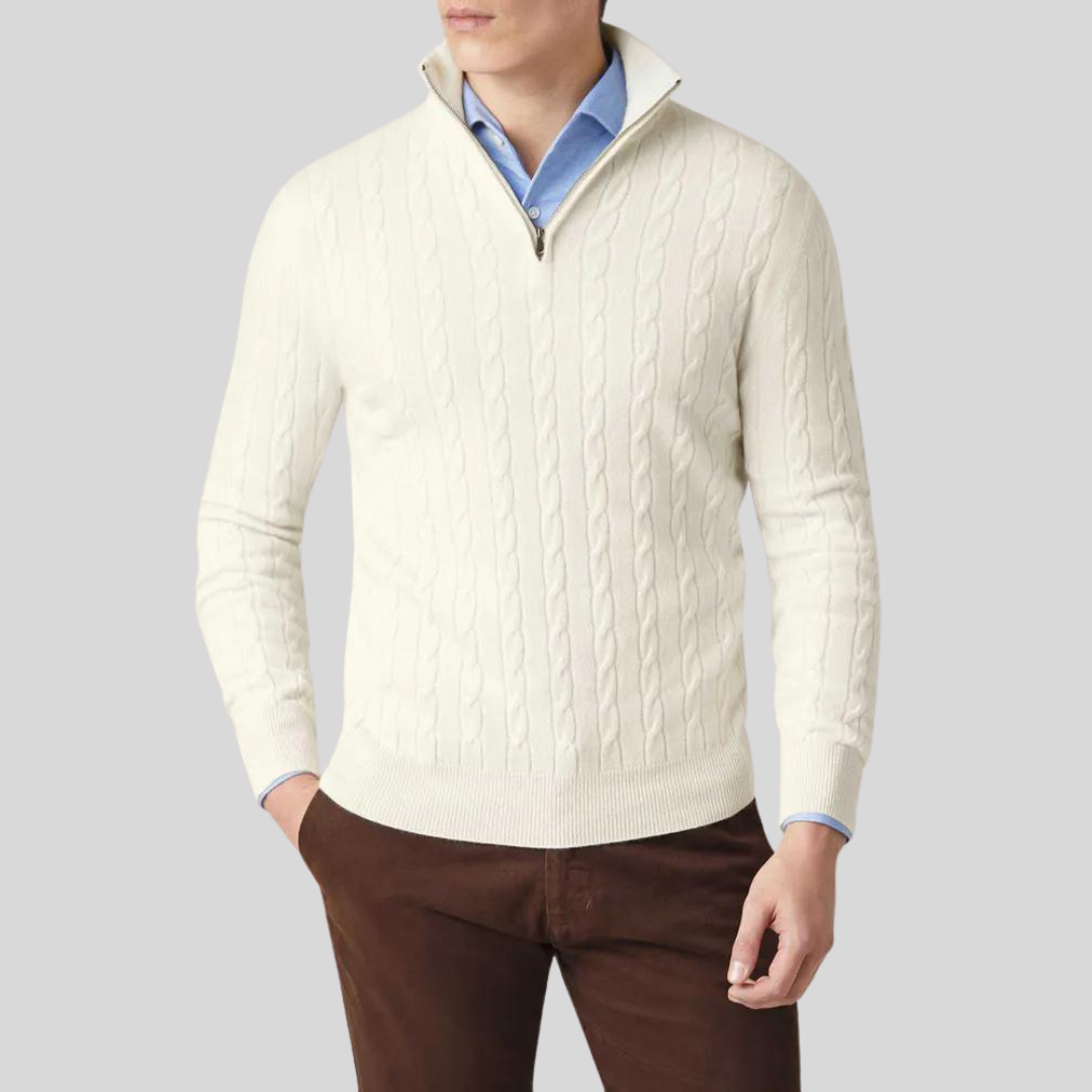 Luxe Cable Knit Zip Trui | Jaap