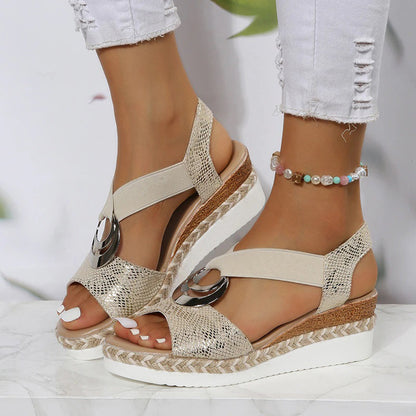 Chloë -  Elegante espadrilles met sleehak