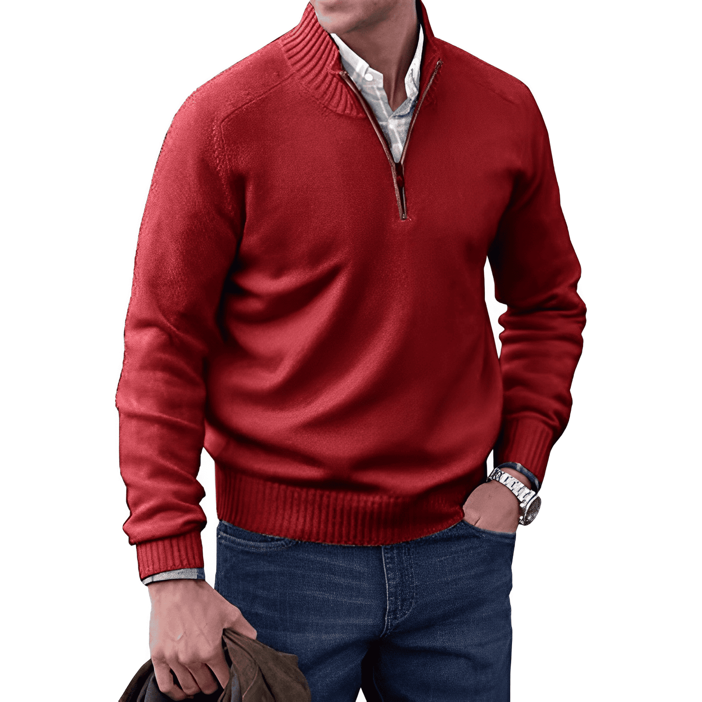 Sebastiaan | Half zip sweater voor heren