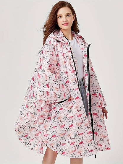 Flamingo regenponcho met capuchon | Lisa