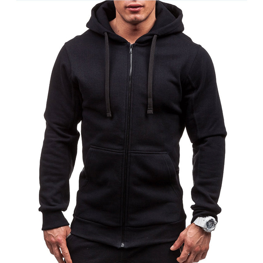 Winddichte heren hoodie met rits in fleece | Stijn