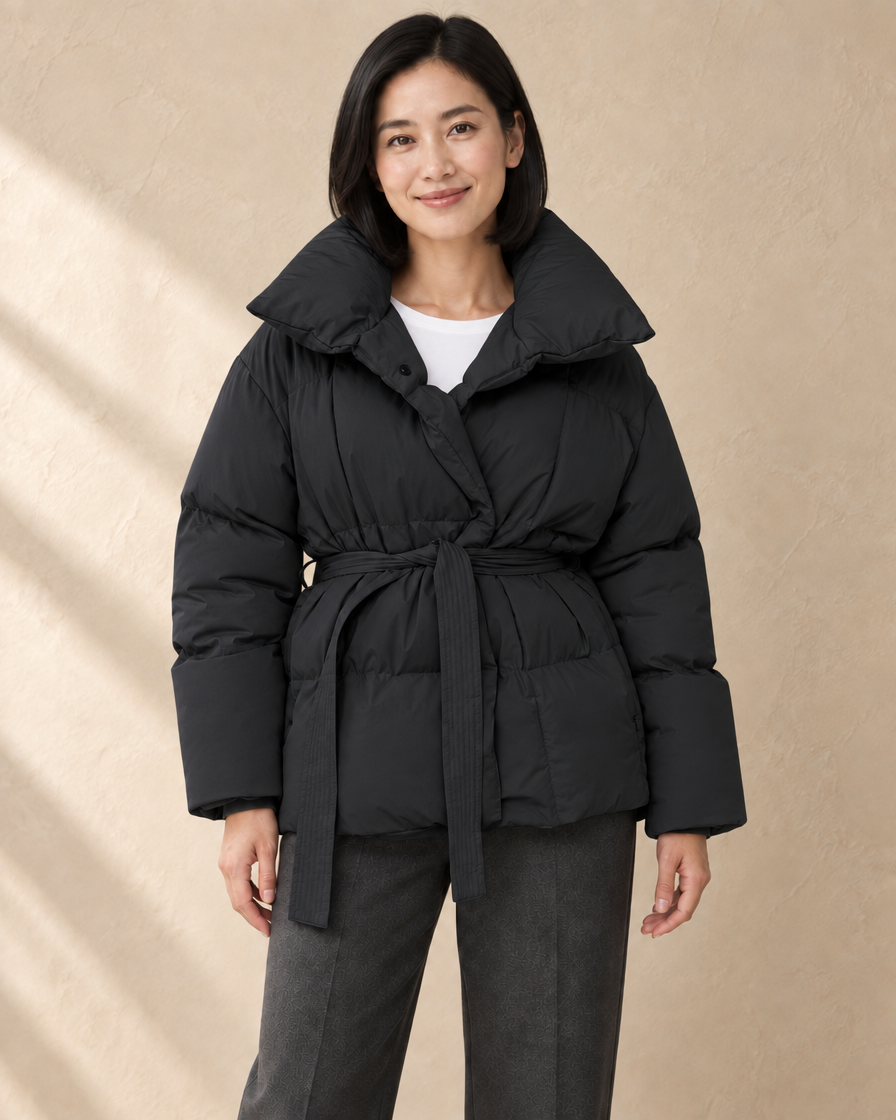 Dames Oversized Puffer Jas met Ceintuur