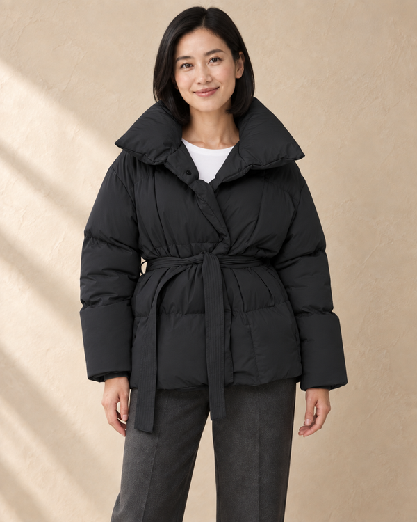 Dames Oversized Puffer Jas met Ceintuur