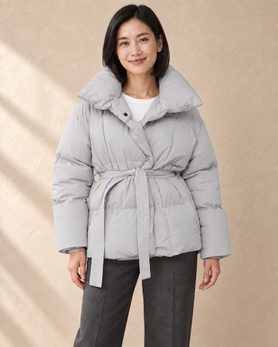 Dames Oversized Puffer Jas met Ceintuur