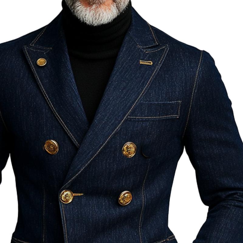 Elegante en verfijnde marine denim blazer | Thijs