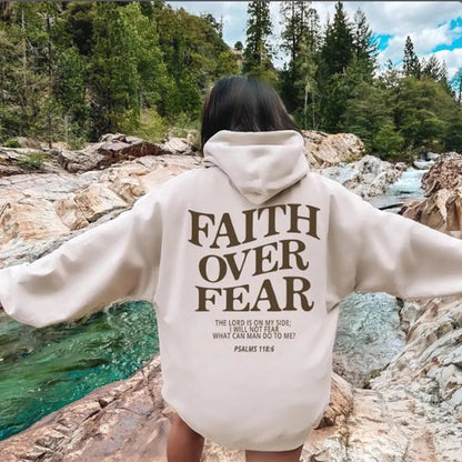 Comfortabele hoodie 'Faith over fear' | Lize