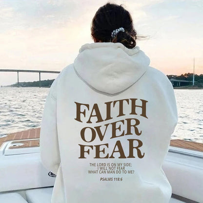 Comfortabele hoodie 'Faith over fear' | Lize