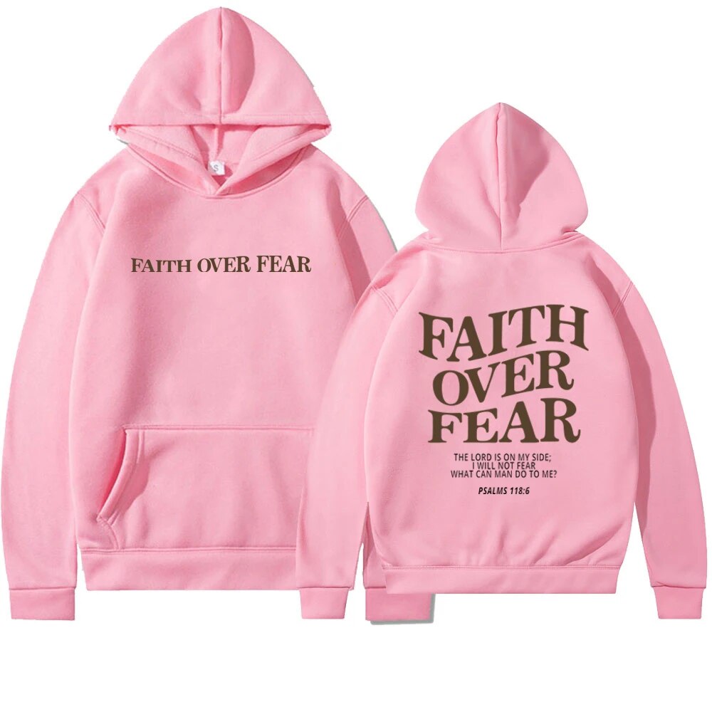 Comfortabele hoodie 'Faith over fear' | Lize