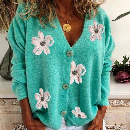 Casual geborduurd vest met bloemen | Inara