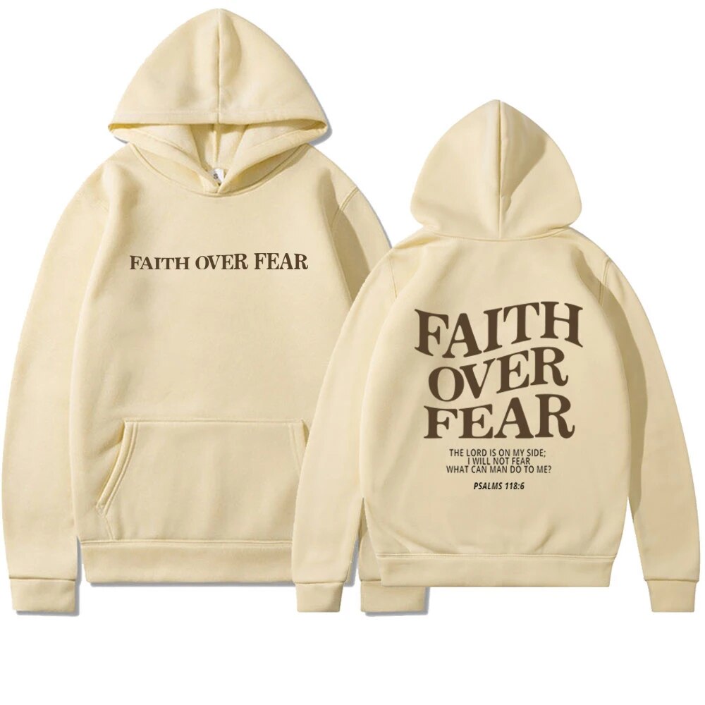 Comfortabele hoodie 'Faith over fear' | Lize