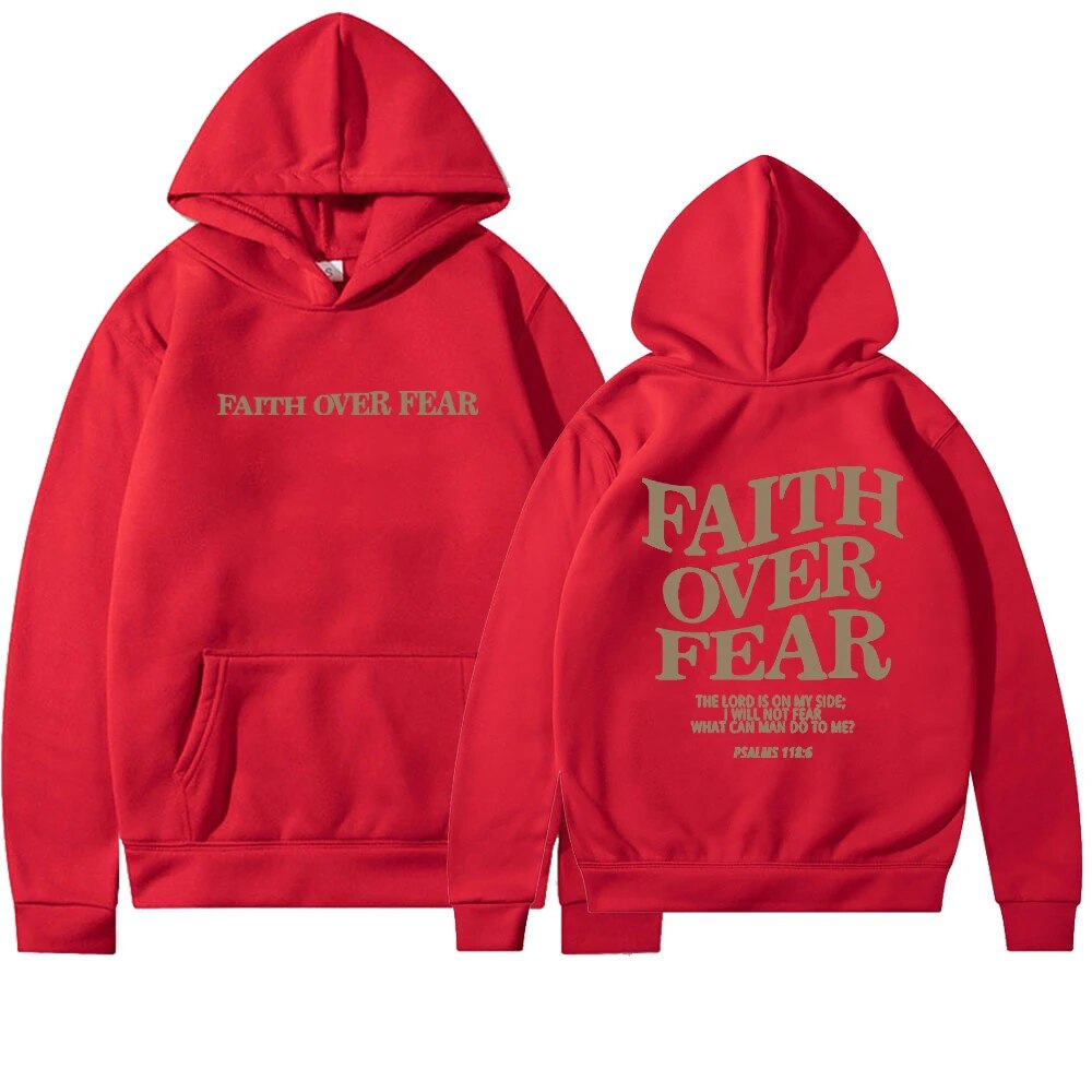 Comfortabele hoodie 'Faith over fear' | Lize